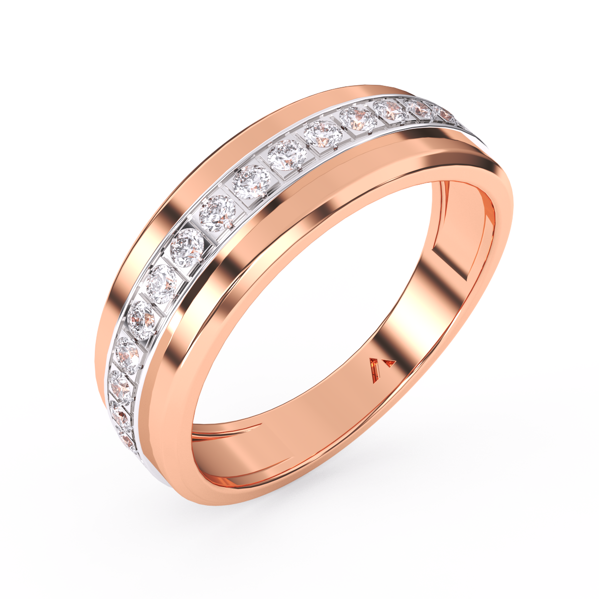 Minimalist Colorless Diamond Wedding Band